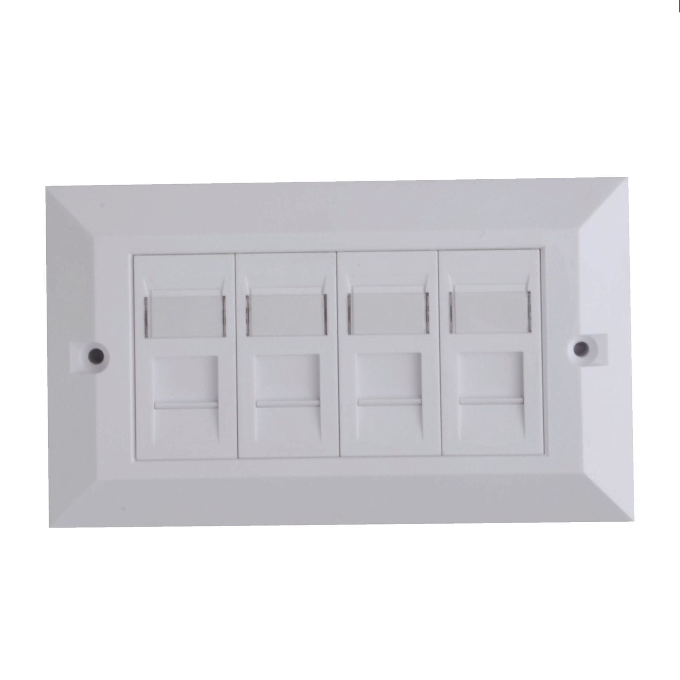 Lanview Keystone-Modul RJ45 Cat6, 4-Port, 146×6×86 mm – weiss