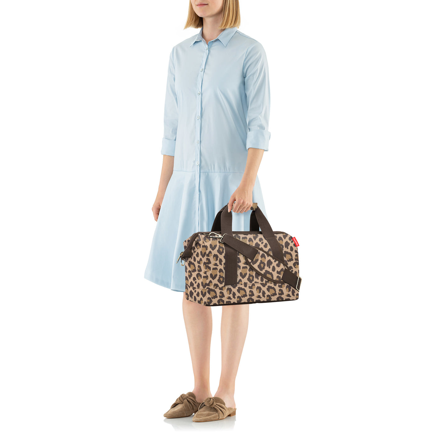 Reisenthel Umhängetasche Allrounder M – 18 l, Polyester, Leo Macciato, 40 × 33,5 × 24 cm
