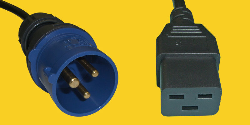 Diggelmann Netzkabel, CEE 16-3 auf C19, 5 m, Schwarz