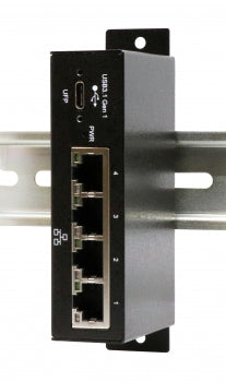 EXSYS EX-1330M USB 3.2 Gen 1 zu Gigabit-Ethernet Adapter – 4× 1G RJ-45, DIN-Schiene, Metallgehäuse