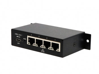 EXSYS EX-1330M USB 3.2 Gen 1 zu Gigabit-Ethernet Adapter – 4× 1G RJ-45, DIN-Schiene, Metallgehäuse