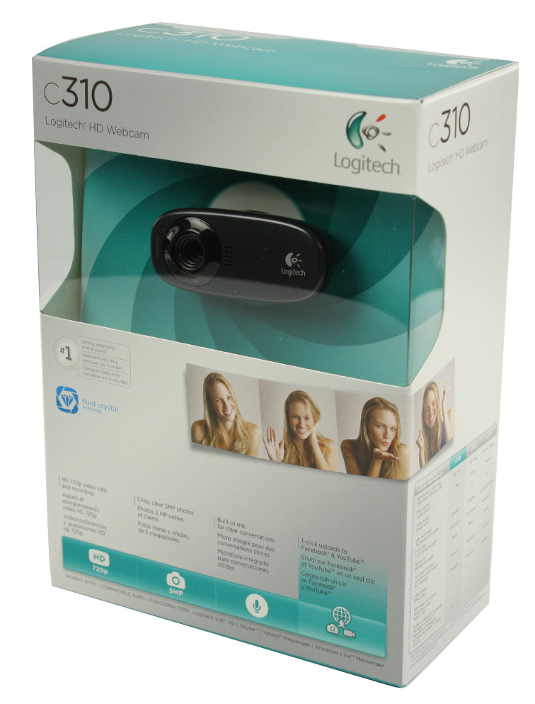 Logitech C310 Webcam – HD 720p, USB – Schwarz