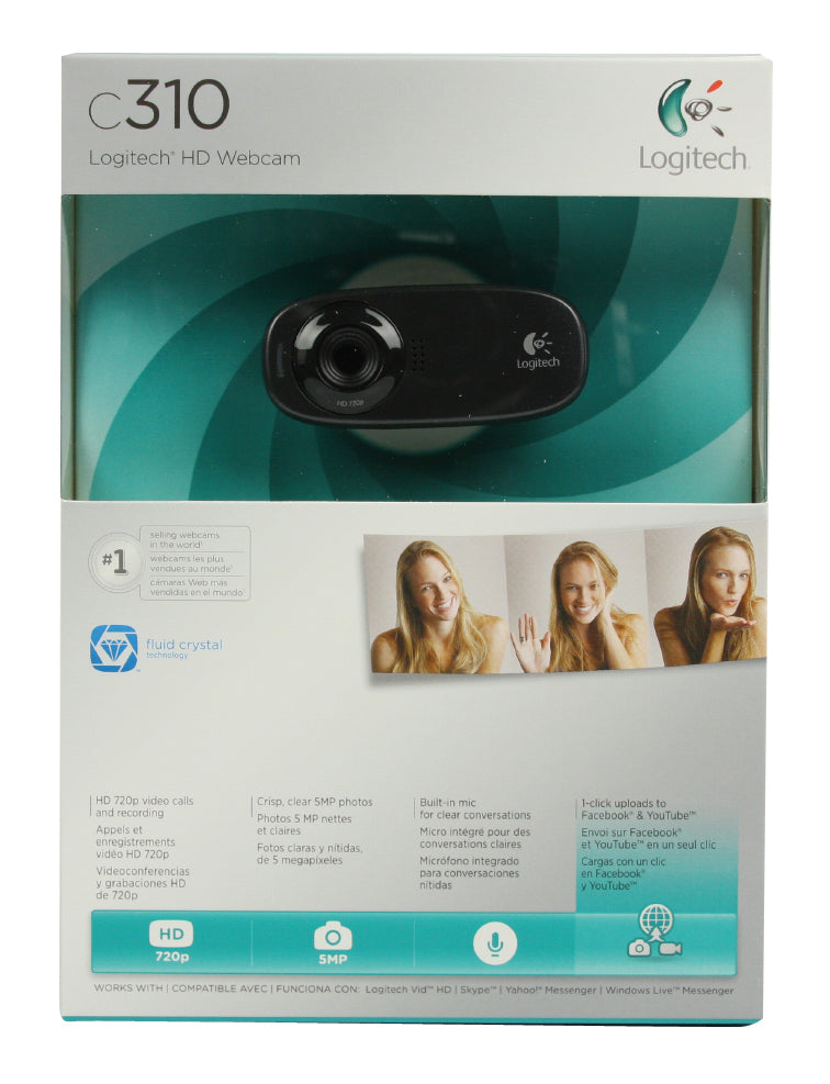 Logitech C310 Webcam – HD 720p, USB – Schwarz