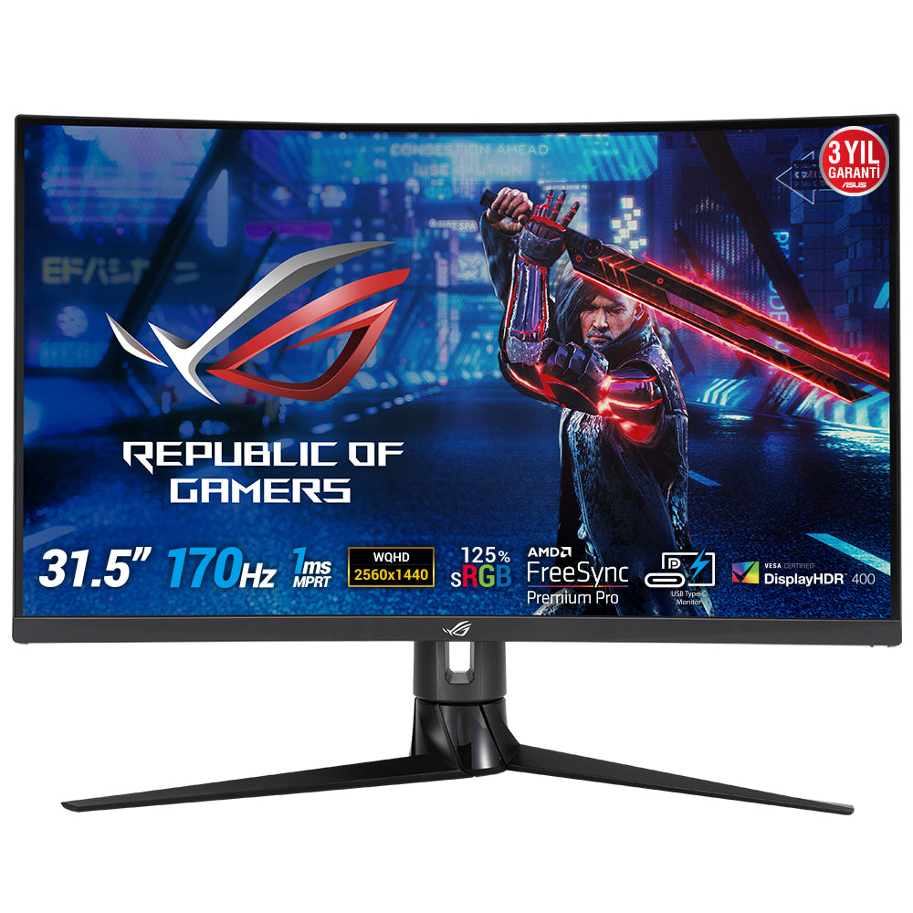ASUS ROG Strix XG32VC – 31,5" Curved, 2560 × 1440 (WQHD), VA, 170 Hz, DisplayHDR 400