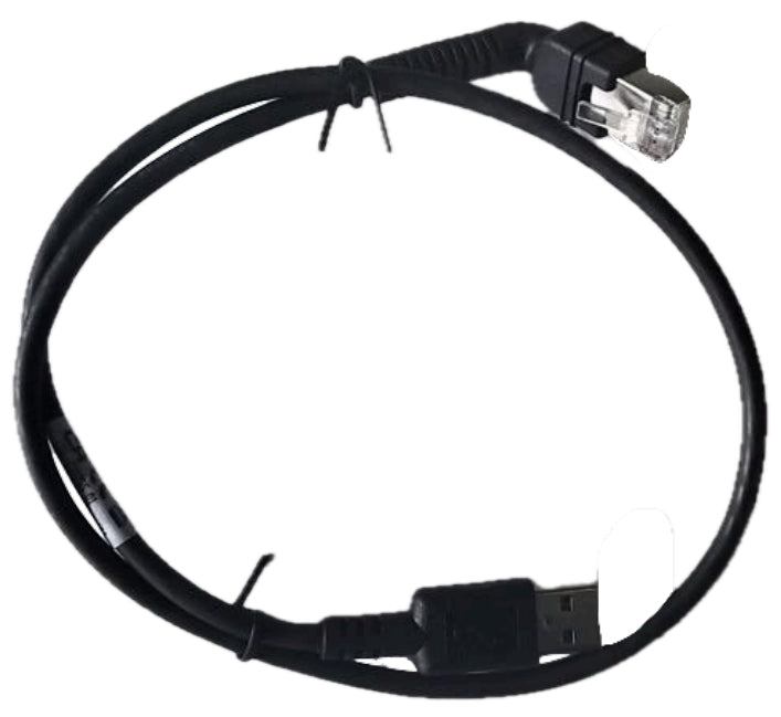 Zebra USB-Kabel – CBL-U20255-01 – USB-A auf RJ-50, gerade/abgewinkelt – für DS55 – schwarz – 0,6 m