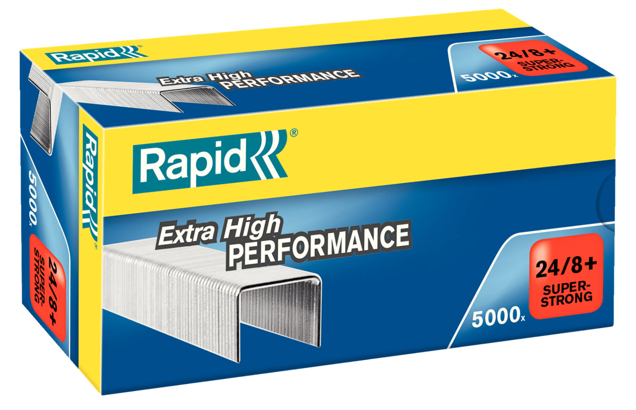 Rapid Heftklammern 24/8+ – für Rapid K1 – 8,5 mm – Metall, silber – 5000 Stk.