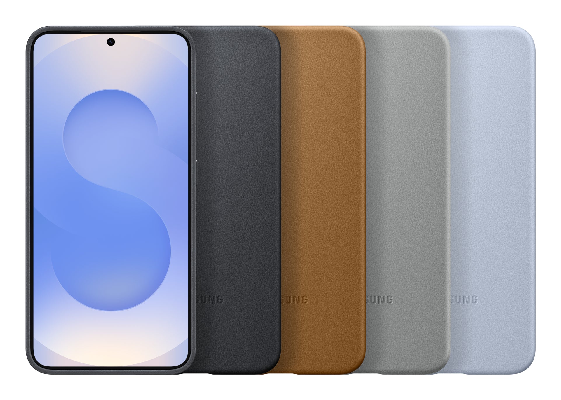 Samsung Backcover – für Galaxy S25 – hellblau – Kunstleder