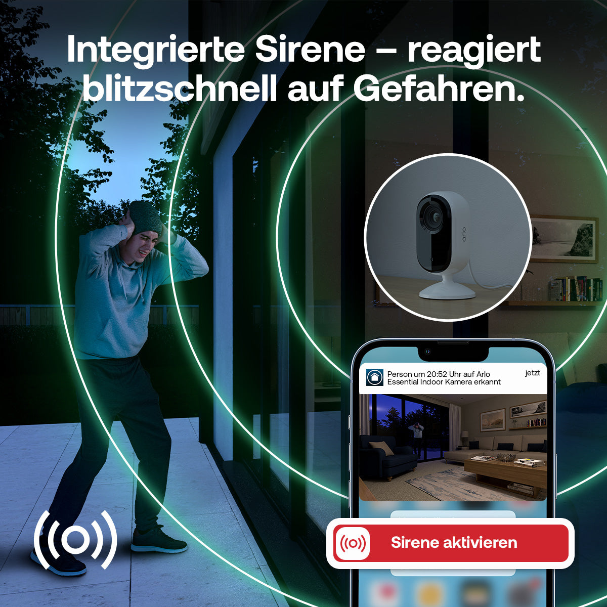 Arlo VMC3270 IP-Kamera – 3 MP, 2304×1296, WLAN, Weiss, 2er-Pack