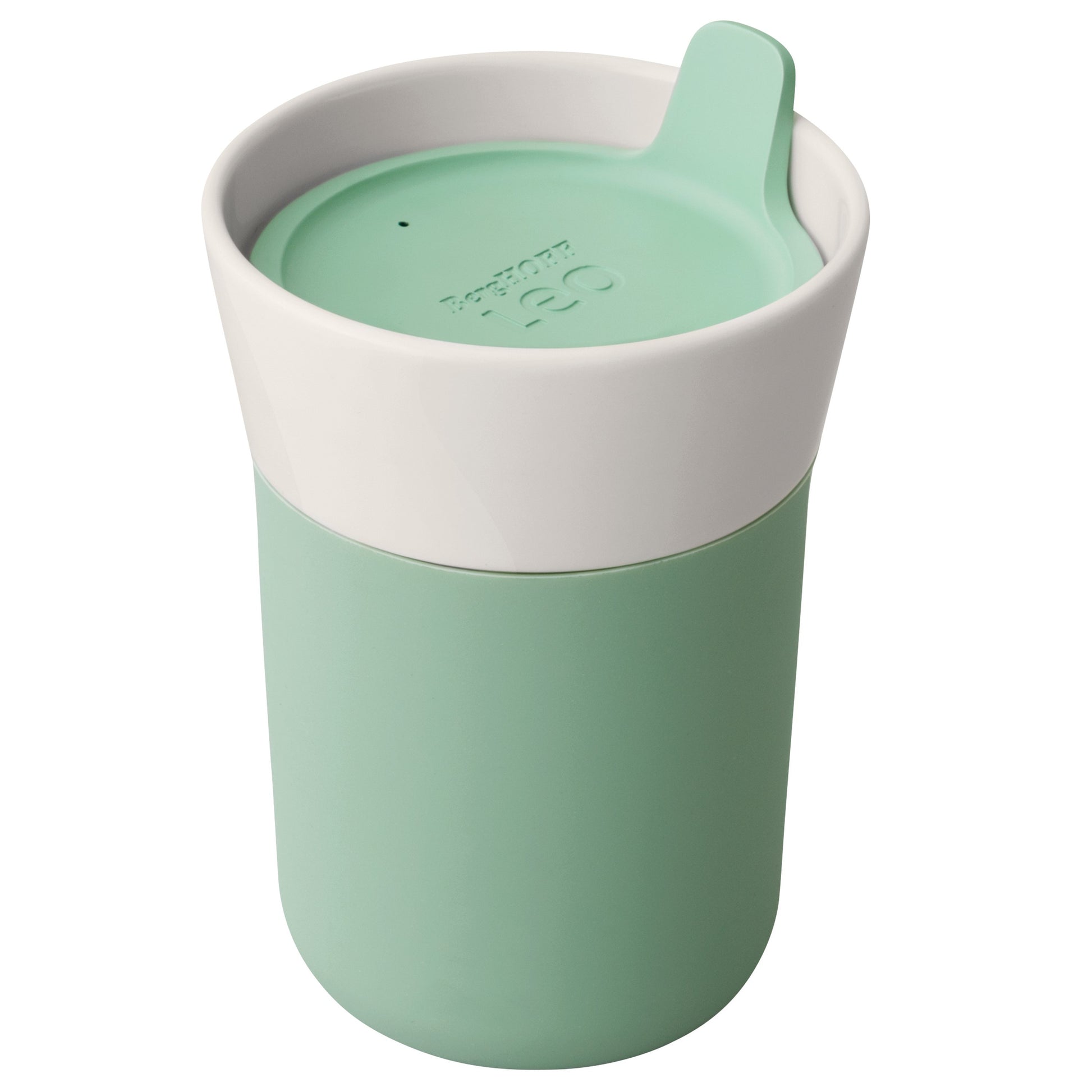 BergHOFF Thermobecher Leo – 330 ml, Ø 9 cm, Porzellan/Silikon, mit Silikondeckel, spülmaschinenfest
