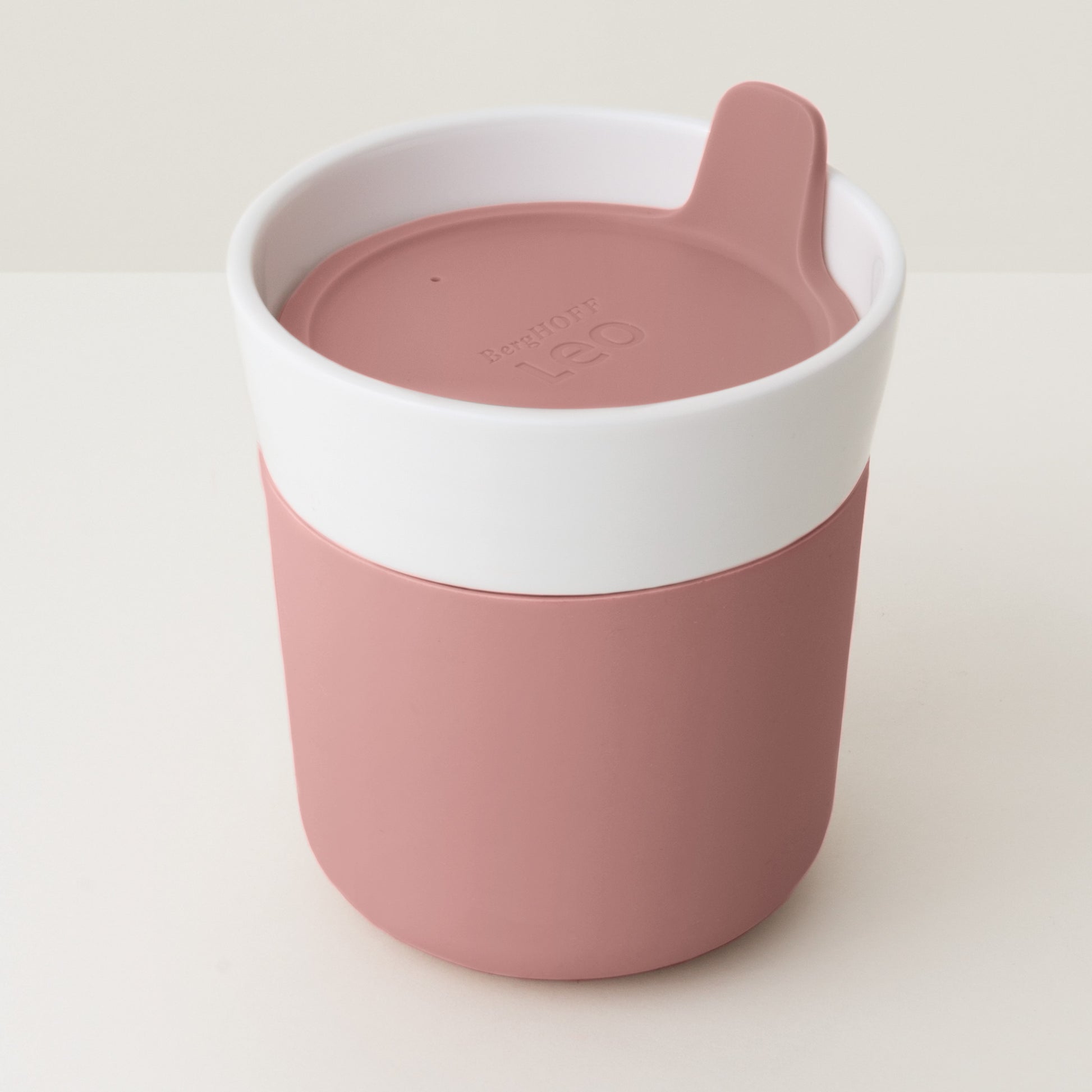 Berghoff Leo Thermobecher 250 ml – Porzellan, Silikondeckel, Rosa