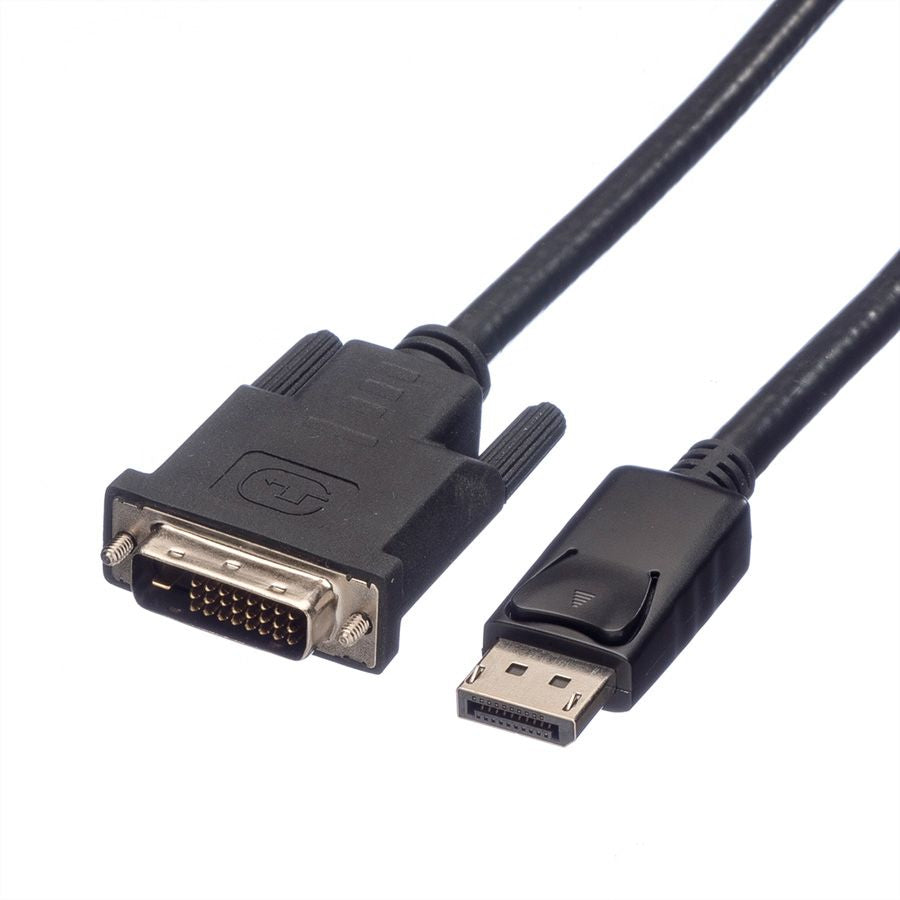 ROLINE DisplayPort auf DVI Kabel DP 1.1 1080p 60 Hz – 1,5 m – verriegelbar
