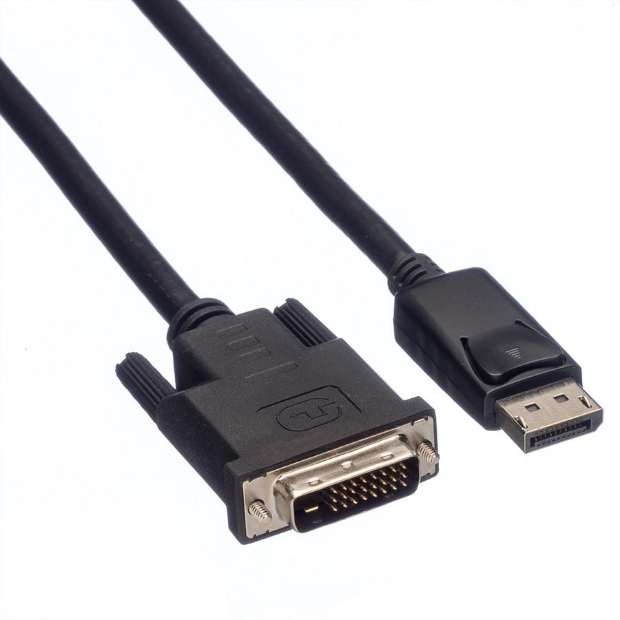 ROLINE DisplayPort auf DVI Kabel DP 1.1 1080p 60 Hz – 1,5 m – verriegelbar