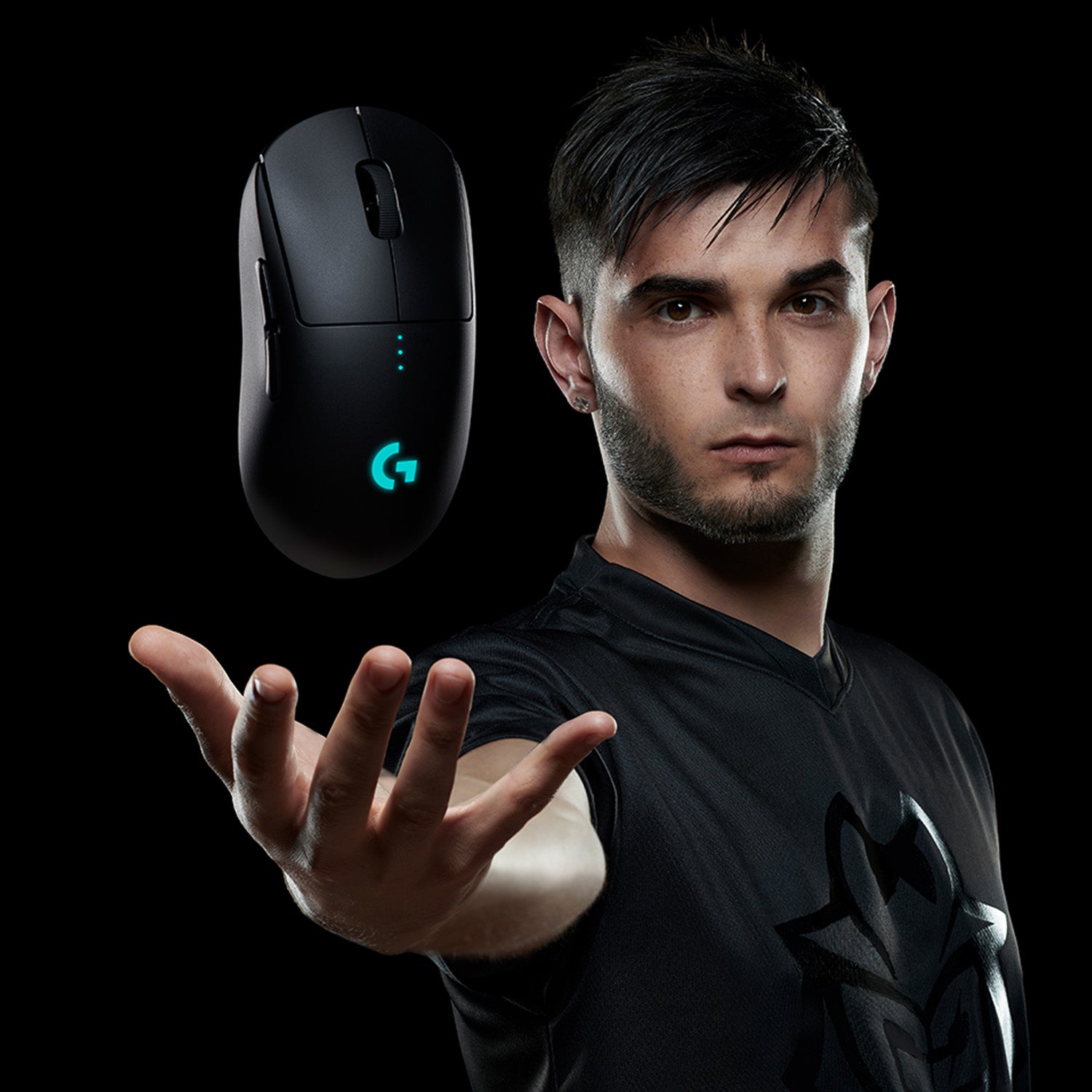 Logitech G PRO Wireless – Gaming-Maus – Kabellos (2,4 GHz), 25600 DPI, beidhändig, Schwarz