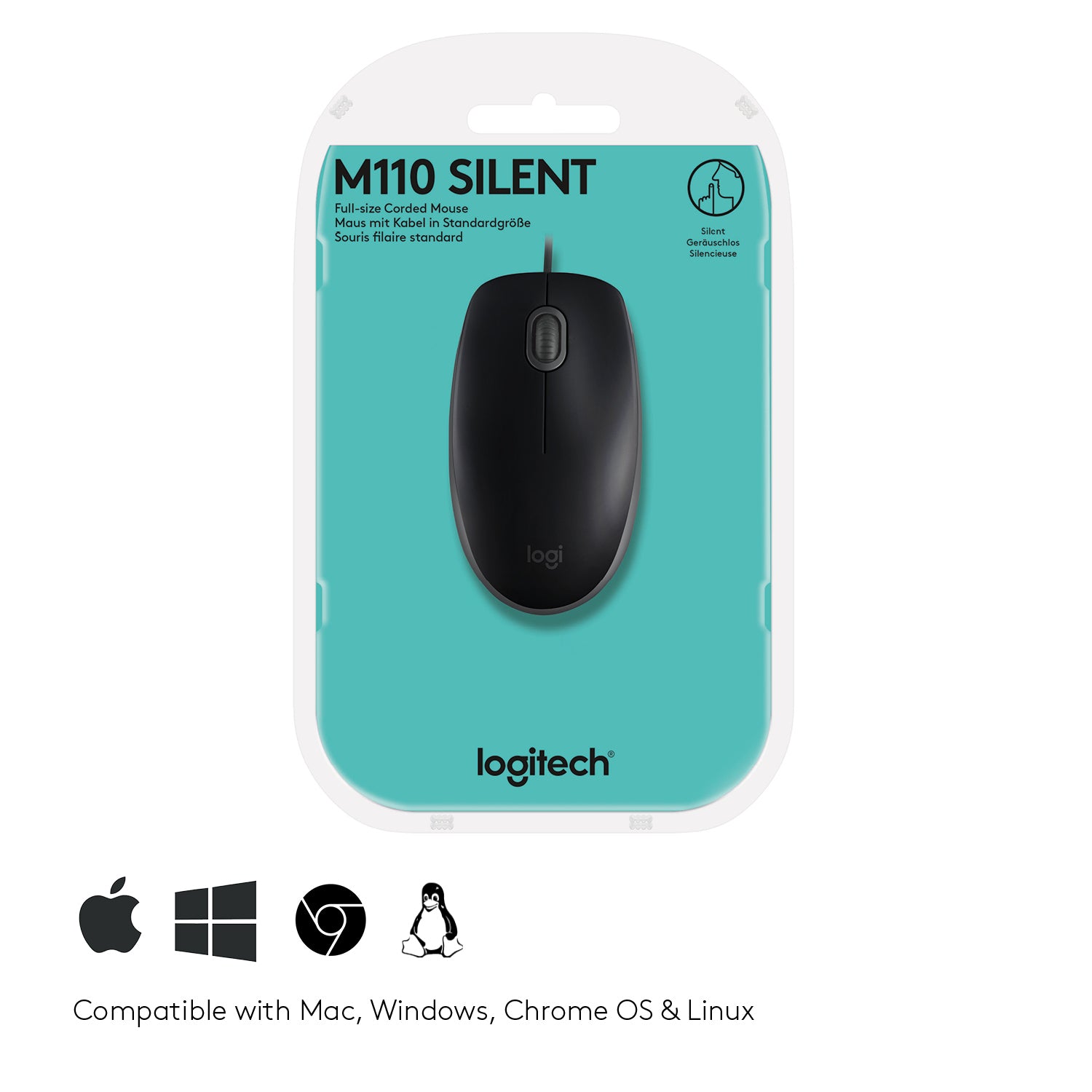 Logitech B110 Silent Maus – Schwarz