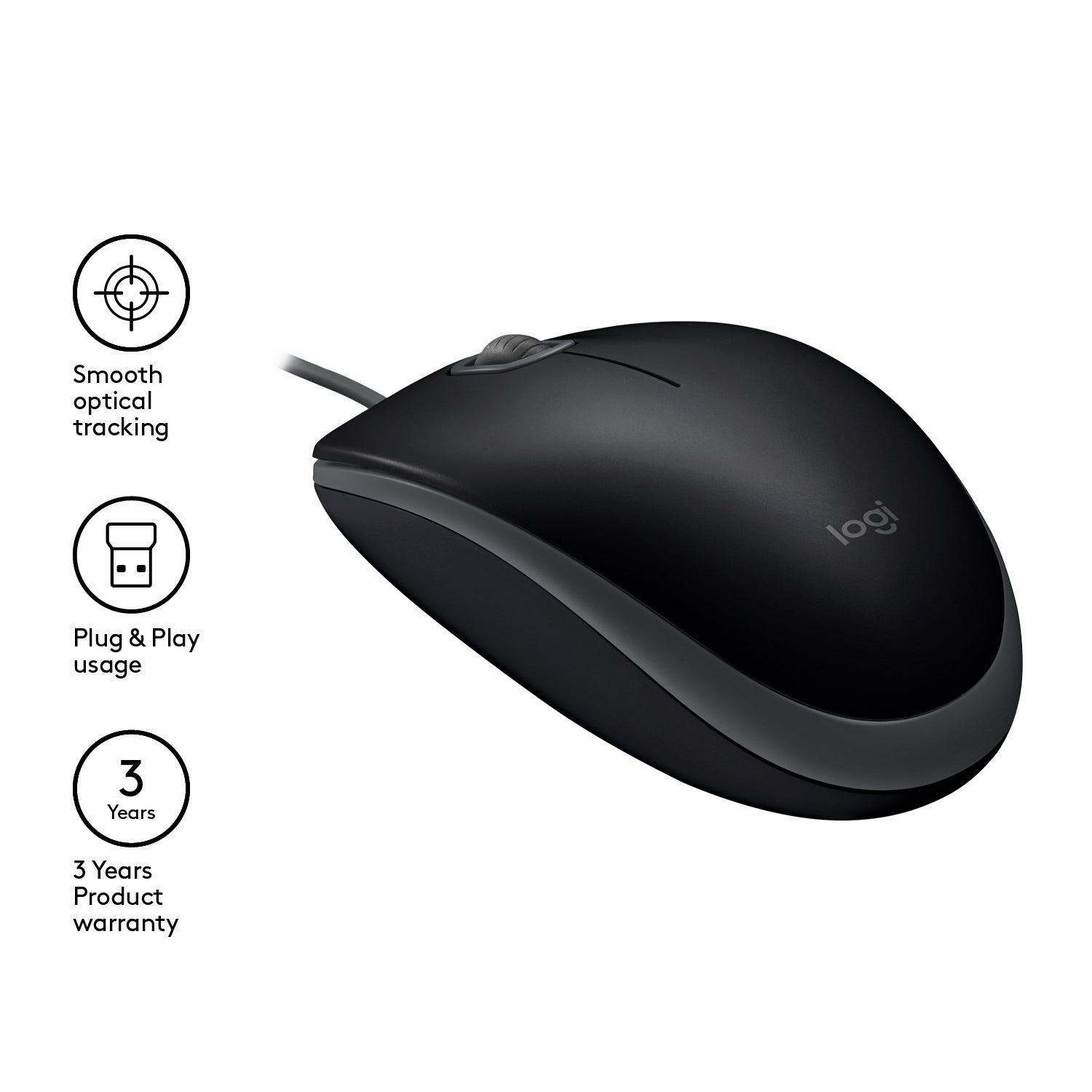 Logitech B110 Silent Maus – Schwarz