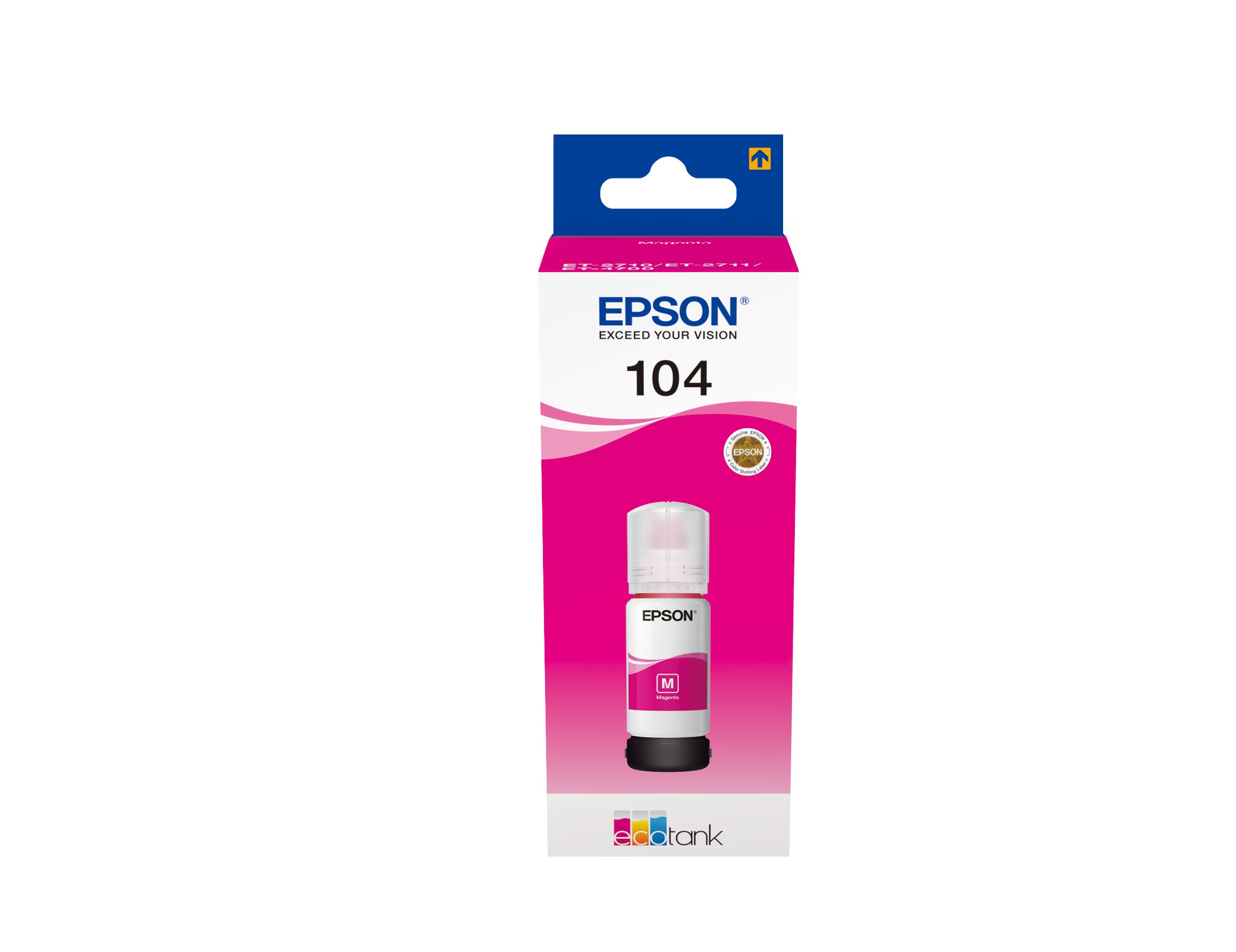 Epson 104 Magenta Tintenpatrone (Original) – 65 ml – für EcoTank ET-4700/ET-2726/ET-2720 – T00P340