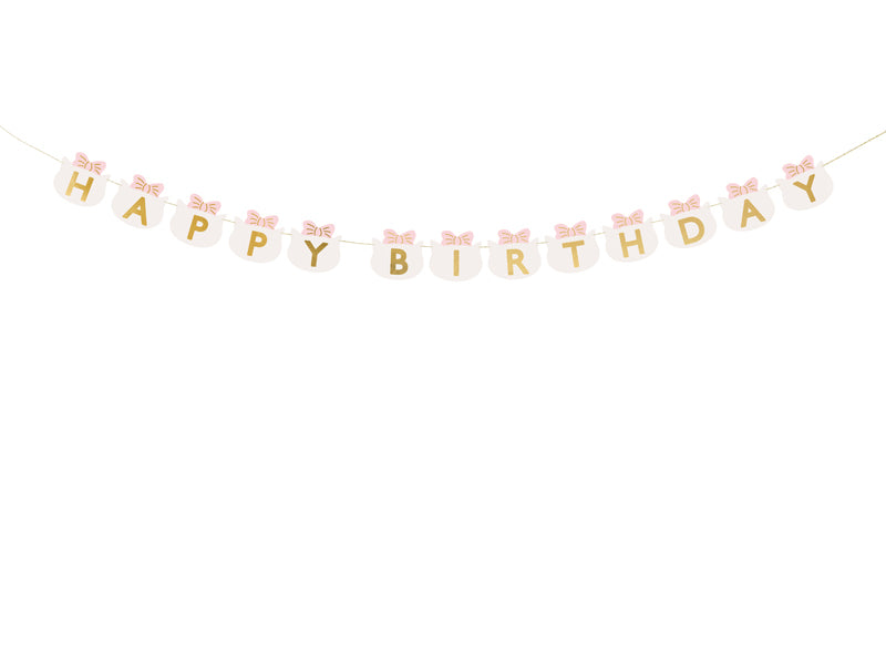 PartyDeco Fahnenbanner Happy Birthday Kätzchen – mehrfarbig – 280 × 12 cm – Papier – 1 Stk