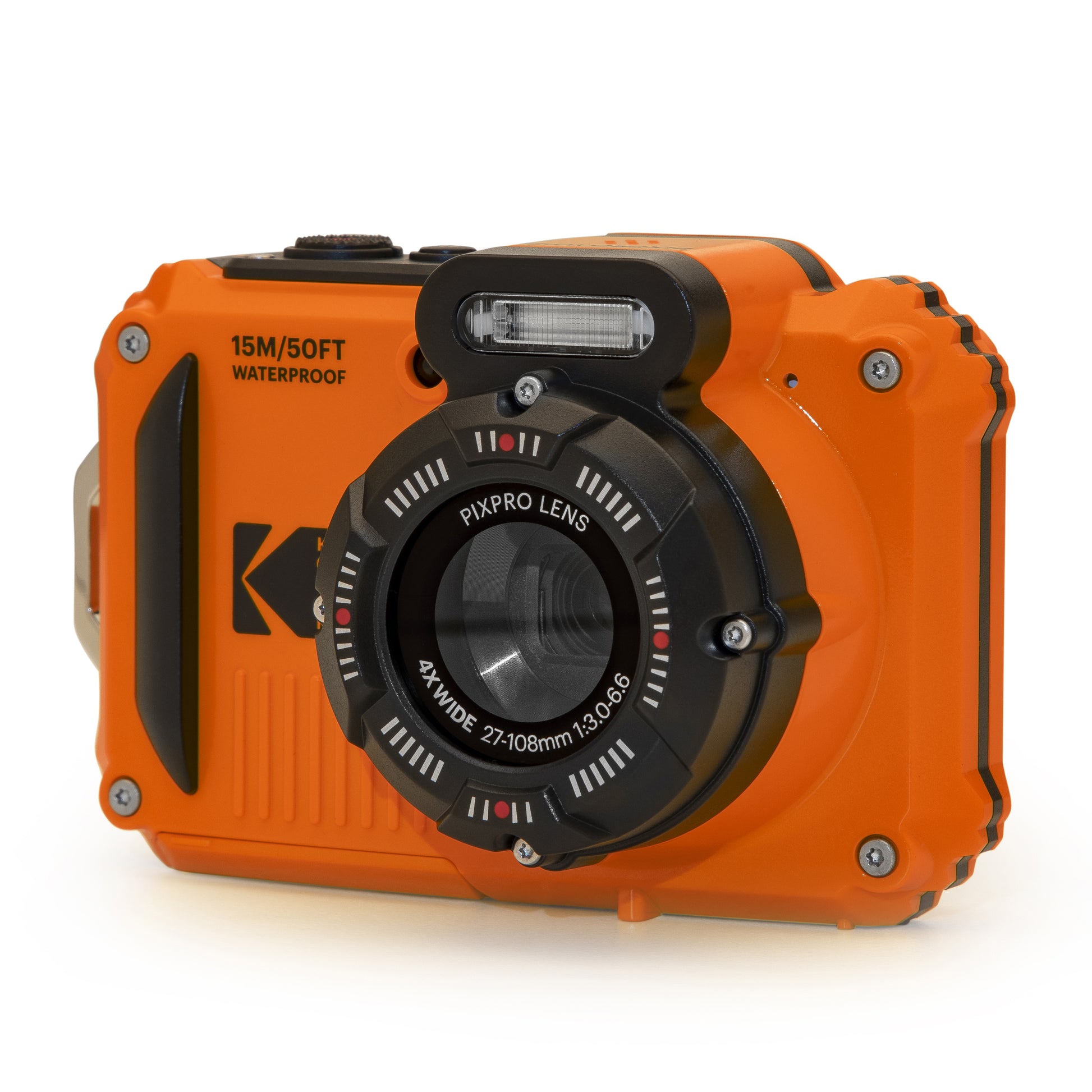 Kodak WPZ2 – Unterwasserkamera, wasserdicht bis 15 m, 4× optischer Zoom, 16 MP, 1080p, Orange