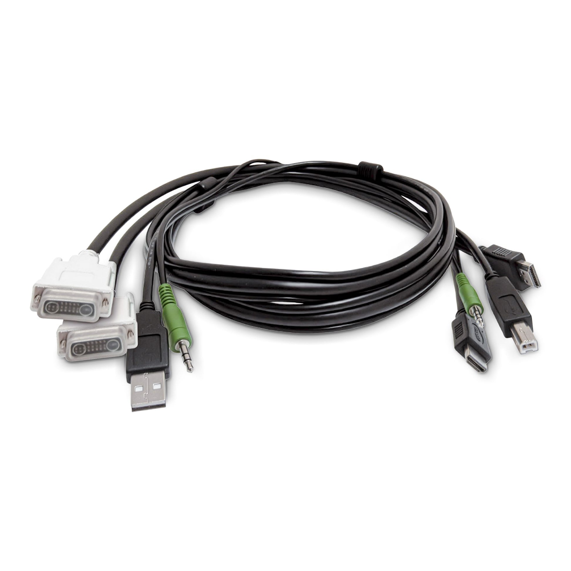 StarTech.com SK2DVI2HDMMKVM06-TAA – 2-Port DVI/HDMI KVM-Kabel, USB 2.0, 1,8 m, TAA