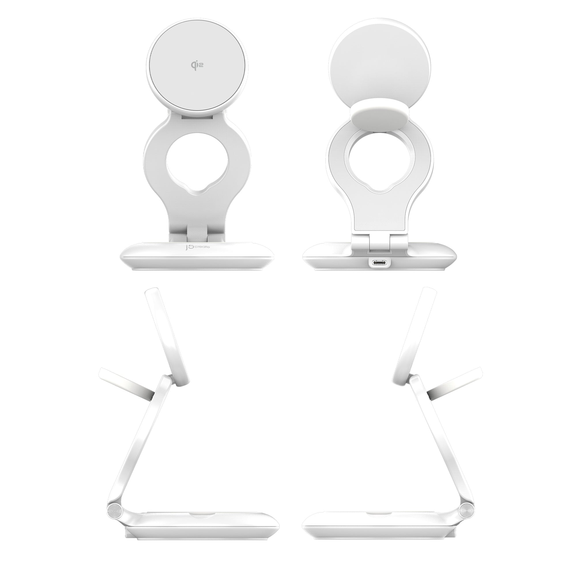 j5create QI2 3-in-1 kabellose, magnetische, faltbare Ladestation
