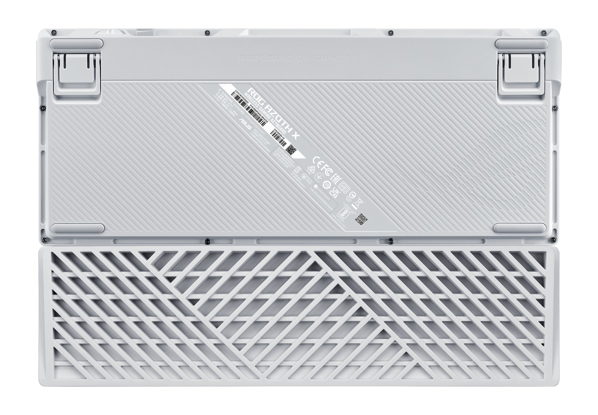 ASUS Azoth X – Tastatur, kabellos (Bluetooth/2,4 GHz), kabelgebunden (USB), CH-Layout (DE-CH), weiss