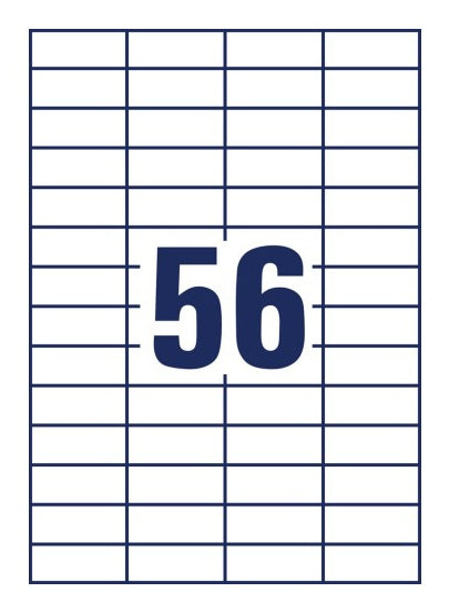 Avery Drucketiketten, 53 mm × 21 mm, weiss, Papier, wiederablösbar, Pack à 30 Blatt (1680 Etiketten)