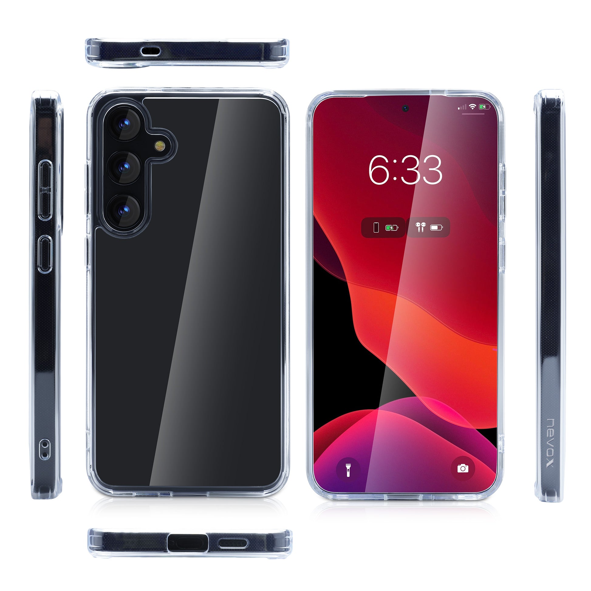 Nevox – Backcover StyleShell SHOCKFlex – für Samsung Galaxy S25+ – transparent – TPU/PC – schockresistent