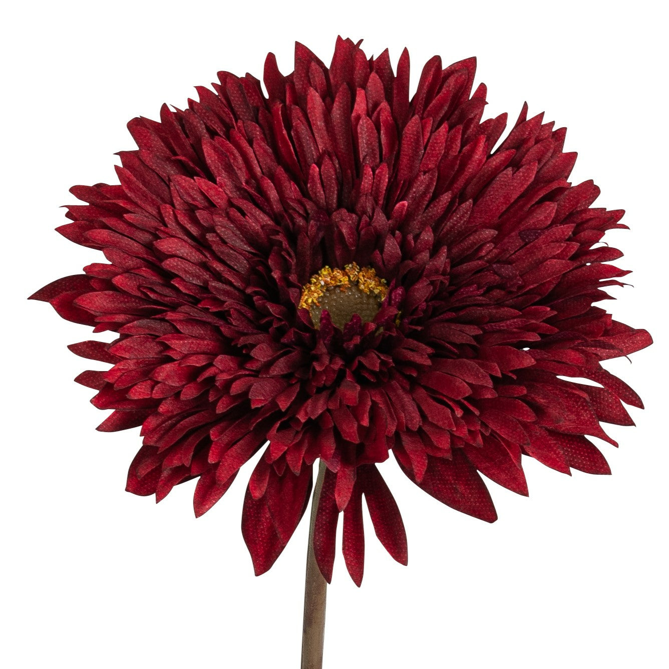 Botanic-Haus Gerbera Künstliche Blütenpflanze – 63 cm – Stoff & Kunststoff, Burgunder – 12-teilig