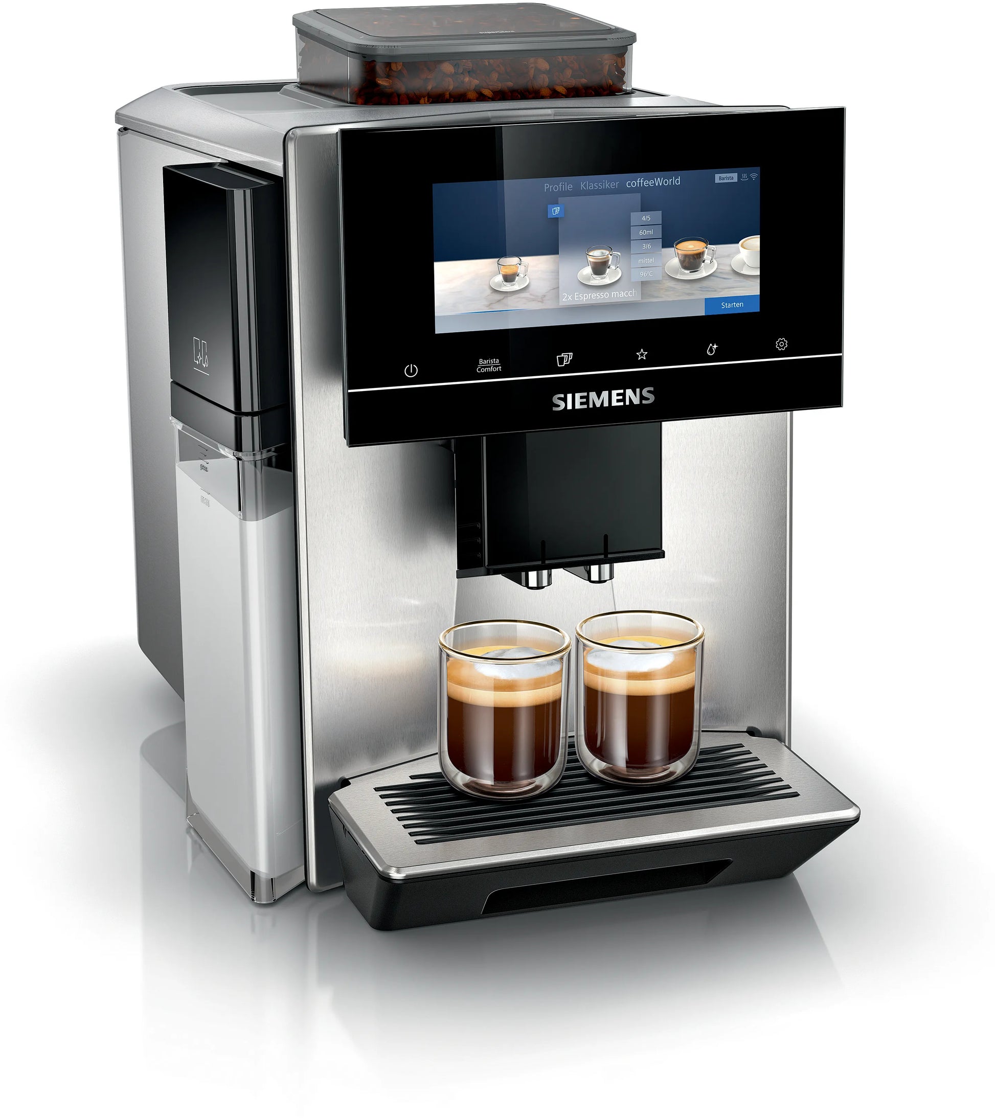 Siemens EQ900 TQ903DZ3 Kaffeevollautomat – 19 bar, 2,3 l, 410 g, Keramik-Mahlwerk, Edelstahl