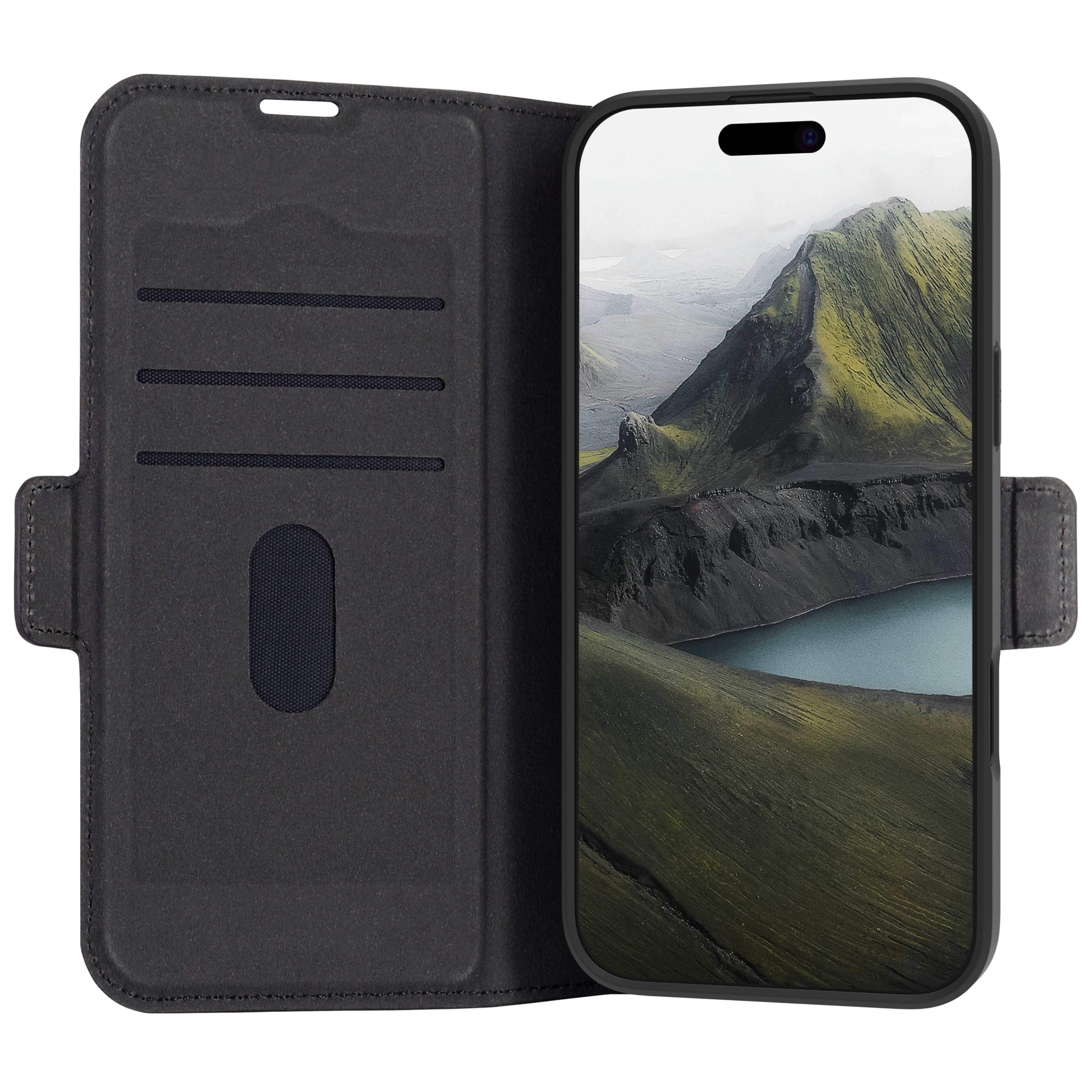 dbramante1928 Oslo Pro Folio – für Apple iPhone 16 Pro Max, mit Ständer, mit Kartenfach, PU, Schwarz