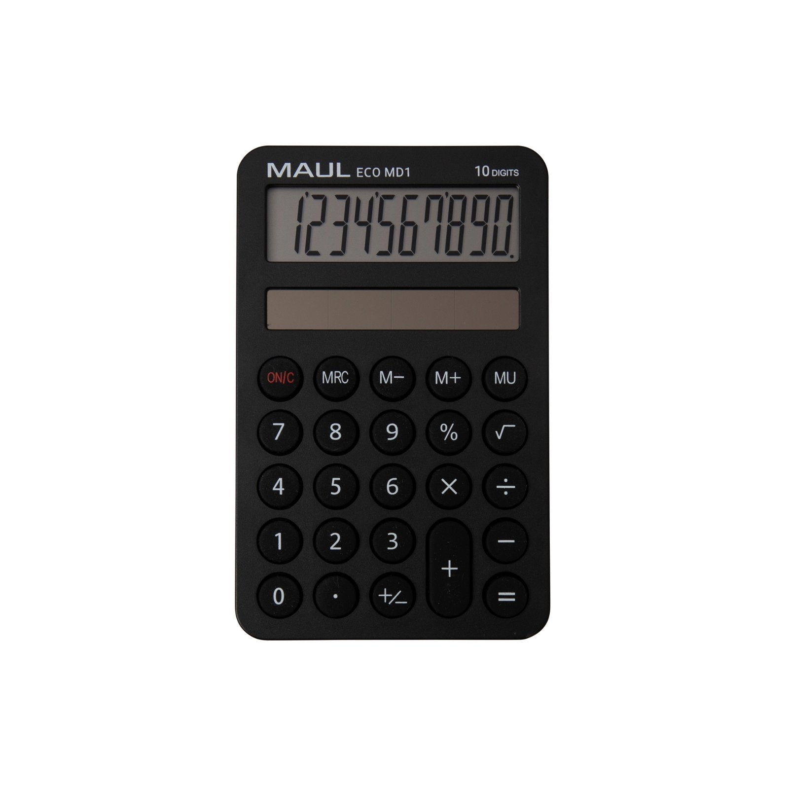 MAUL Taschenrechner ECO MD1 – 10-stellig – Solar – Schwarz