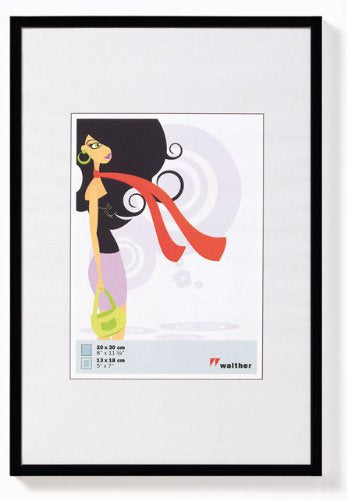 Walther Design Wechselrahmen, Schwarz, Kunststoff, 21 × 29,7 cm, mit Aufhänger – eco:plus, recyclingfähig