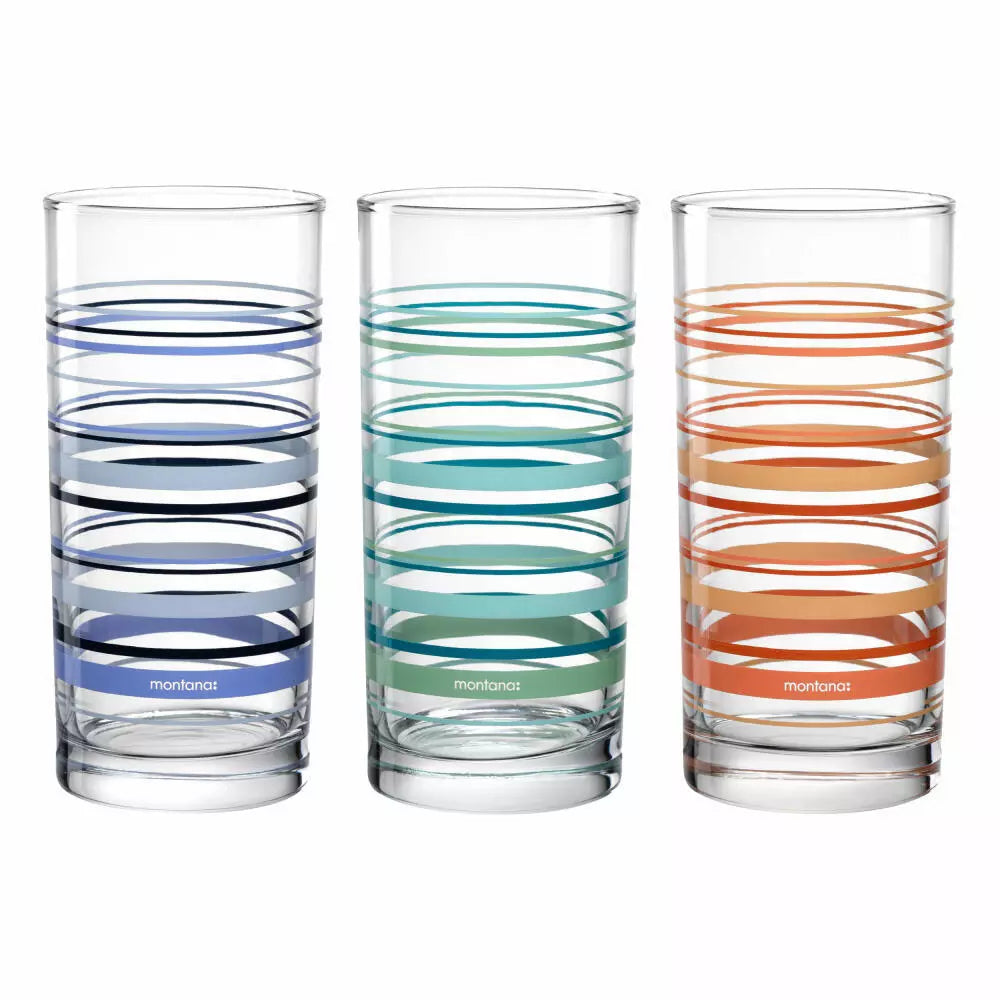 Montana Trinkgläser – 3er Set, 280 ml, Ø 6,0 cm, Glas, Mehrfarbig, spülmaschinenfest
