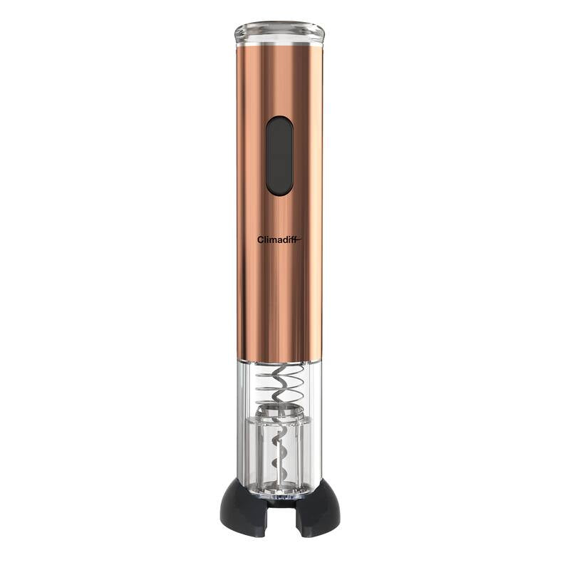 Climadiff Elektrischer Korkenzieher TB5040 – 5,3 × 5,3 × 28,5 cm, Bronze, Batteriebetrieben, mit Folienschneider