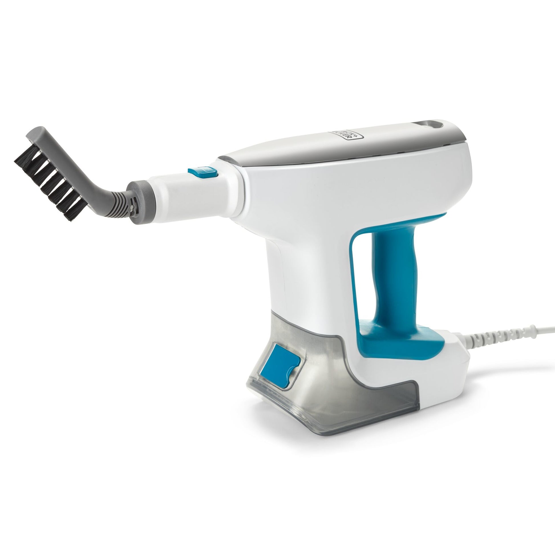 Black & Decker Dampfbesen – 500 ml, türkis, weiss, für Hartböden