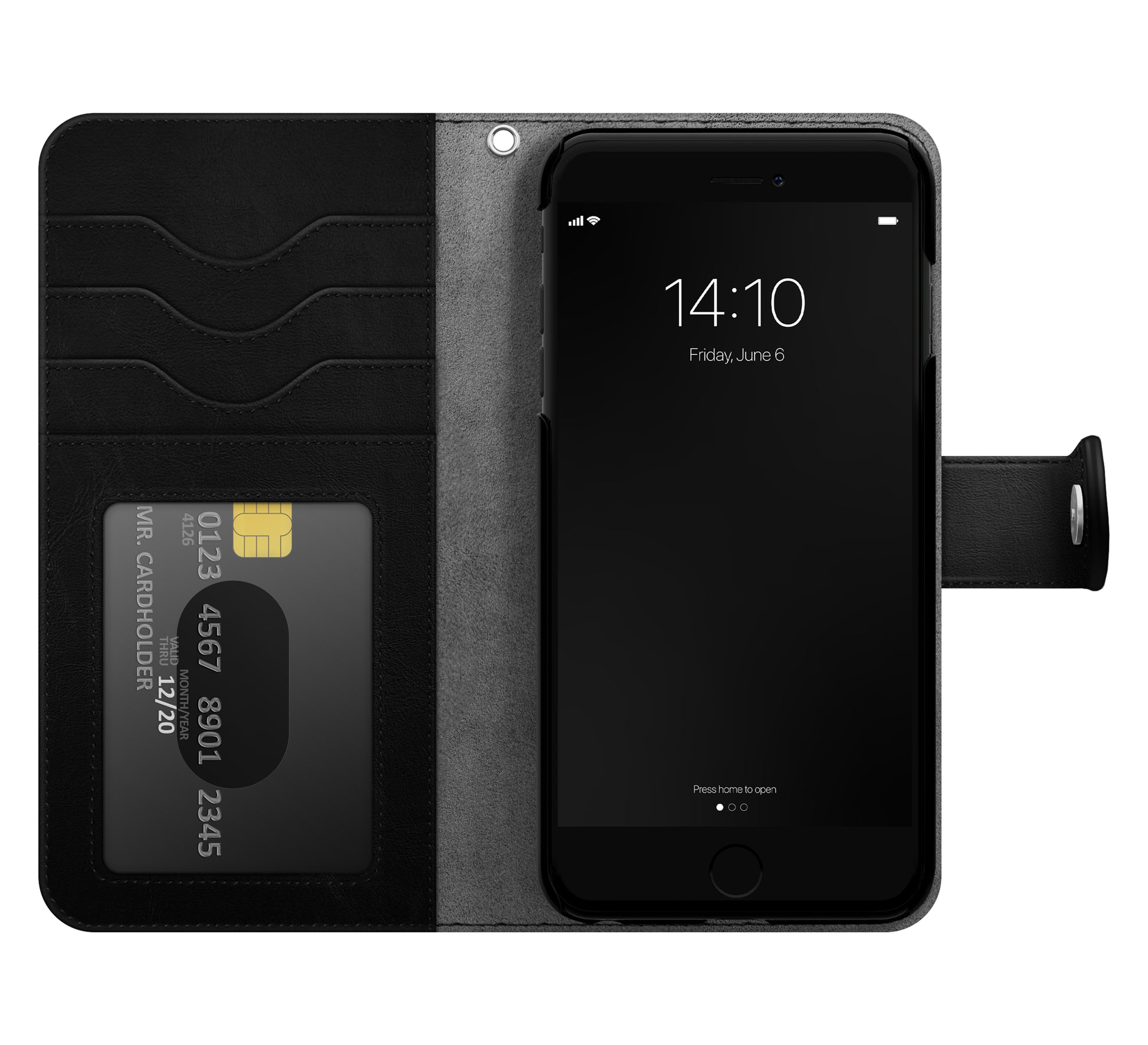 Ideal of Sweden – Booklet-Hülle – für Apple iPhone 6–8/SE (2020) – schwarz – mit Kartenfach, Magnetverschluss