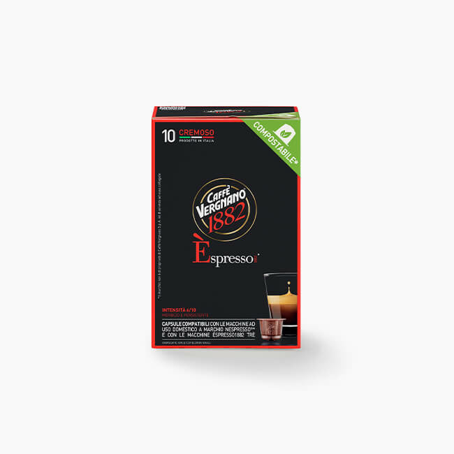 Caffè Vergnano Cremoso – Kapseln – Espresso, Intensität 6, 10 Kapseln