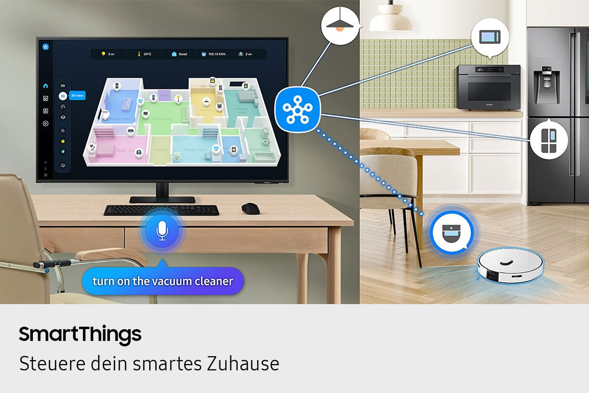 Samsung M70F – Monitor, 3840 × 2160 (UHD 4K), HDR10, KI-Bild