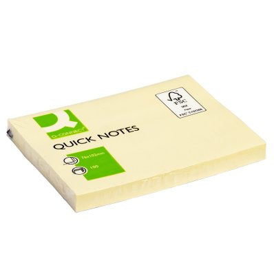 Q-Connect Haftnotizen – 102×76 mm – Gelb, 100 Blatt