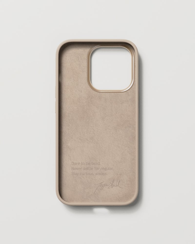 Nudient Bold – Backcover – für Apple iPhone 14 Pro, Aluminium+Mikrofaser+Kunststoff, Leinen Beige