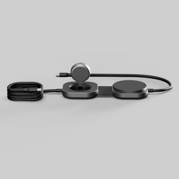 Zens 3in1 Wireless Charger Kabelloses Ladegerät 240 W – Qi2, PD, MFi – USB‑C×2 – schwarz