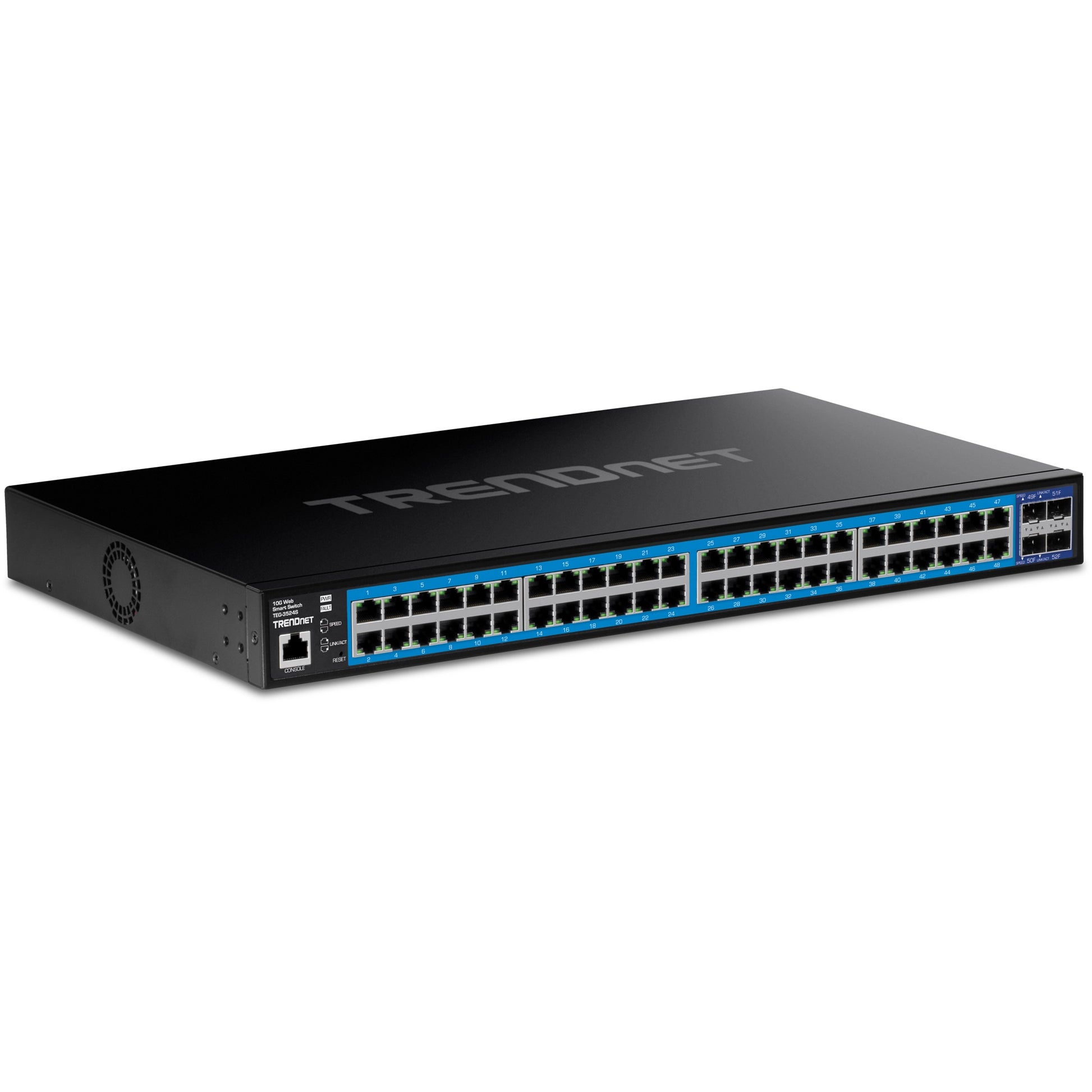 TRENDnet TEG-3524S – Managed L2+ Switch – 48× 1G, 4× SFP+, 19", 1U