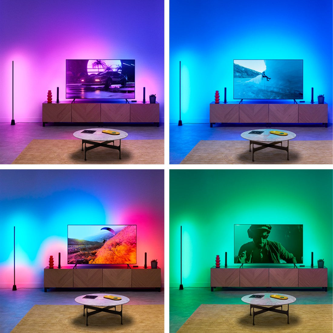 WiZ TV-Leuchtband Sync-Box – 3,4 m, 148 lm, 21 W, 2700–6500 K, dimmbar, WiFi/BT, schwarz