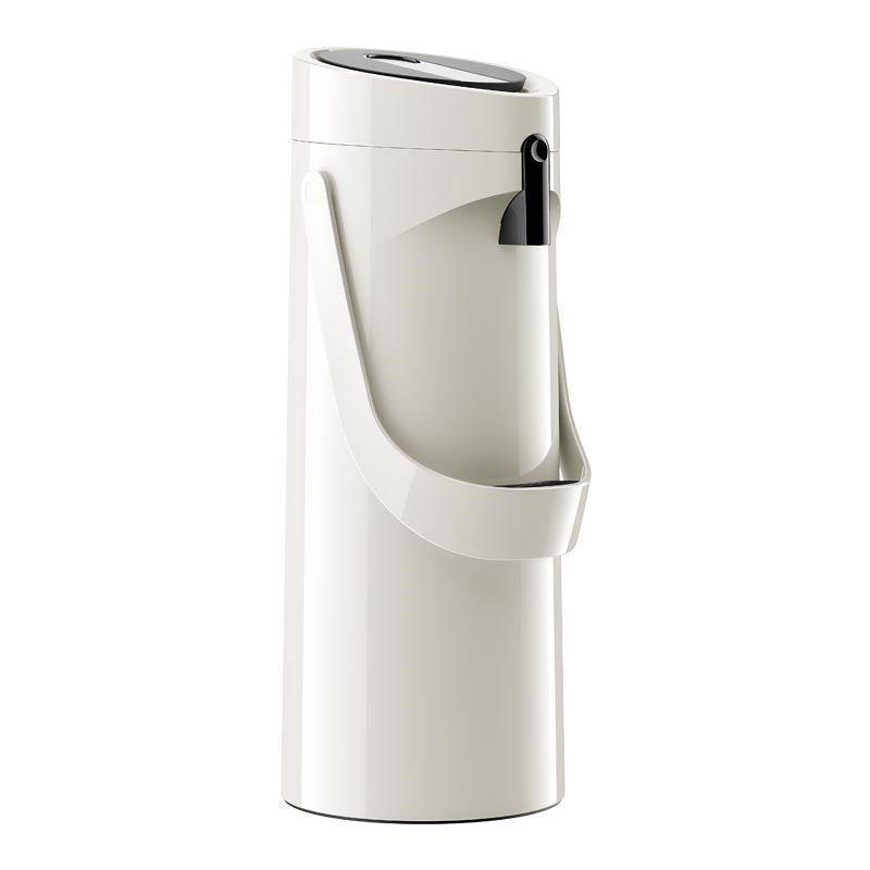 EMSA Thermoskanne Ponza – 1,9 l, Edelstahl, Weiss, Pumpverschluss, vakuumisoliert