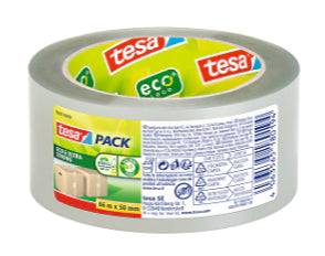 tesa Verpackungsband – 50 mm × 66 m, transparent, stark, eco:plus