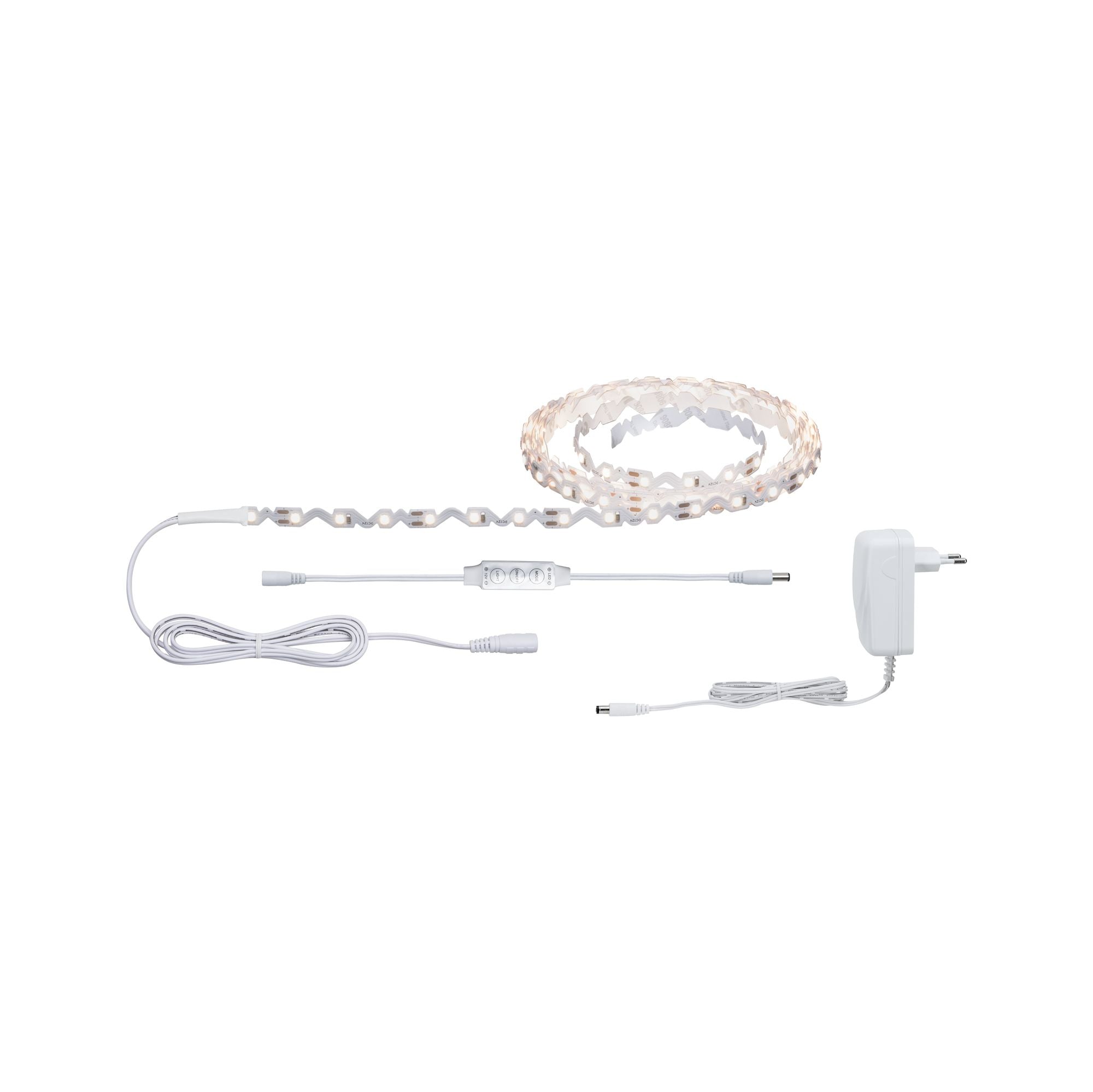 Paulmann LED-Strip FlexLED 3D – 3 m, 960 lm, 8 W, 3000 K, dimmbar, inkl. Netzteil, weiss