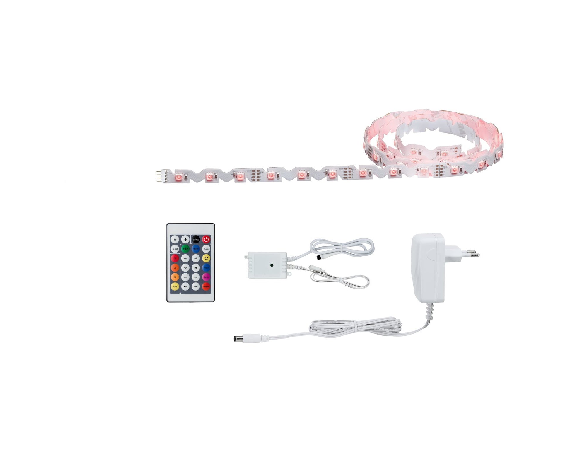 Paulmann LED-Strip – 1,5 m, RGB, 11 W, dimmbar, weiss, Fernbedienung, inkl. Netzteil