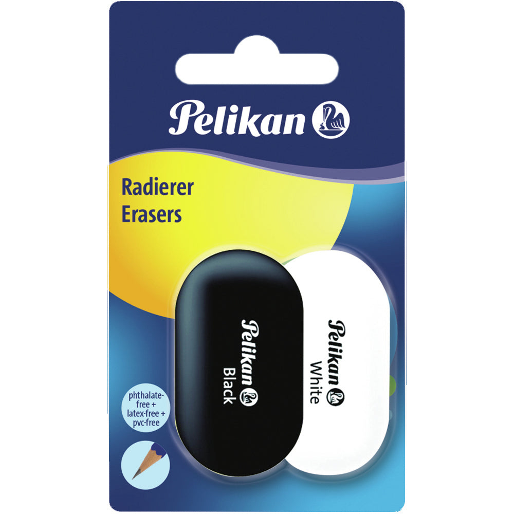 Pelikan Radiergummi Squeezy 621193 – latexfrei & phthalatfrei, 2 Stk.