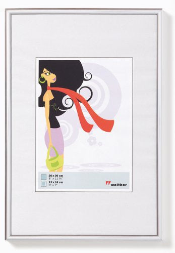 Walther Design Wechselrahmen, silber, Kunststoff, 30 × 40 cm, hoch/quer, mit Aufhänger – eco:plus