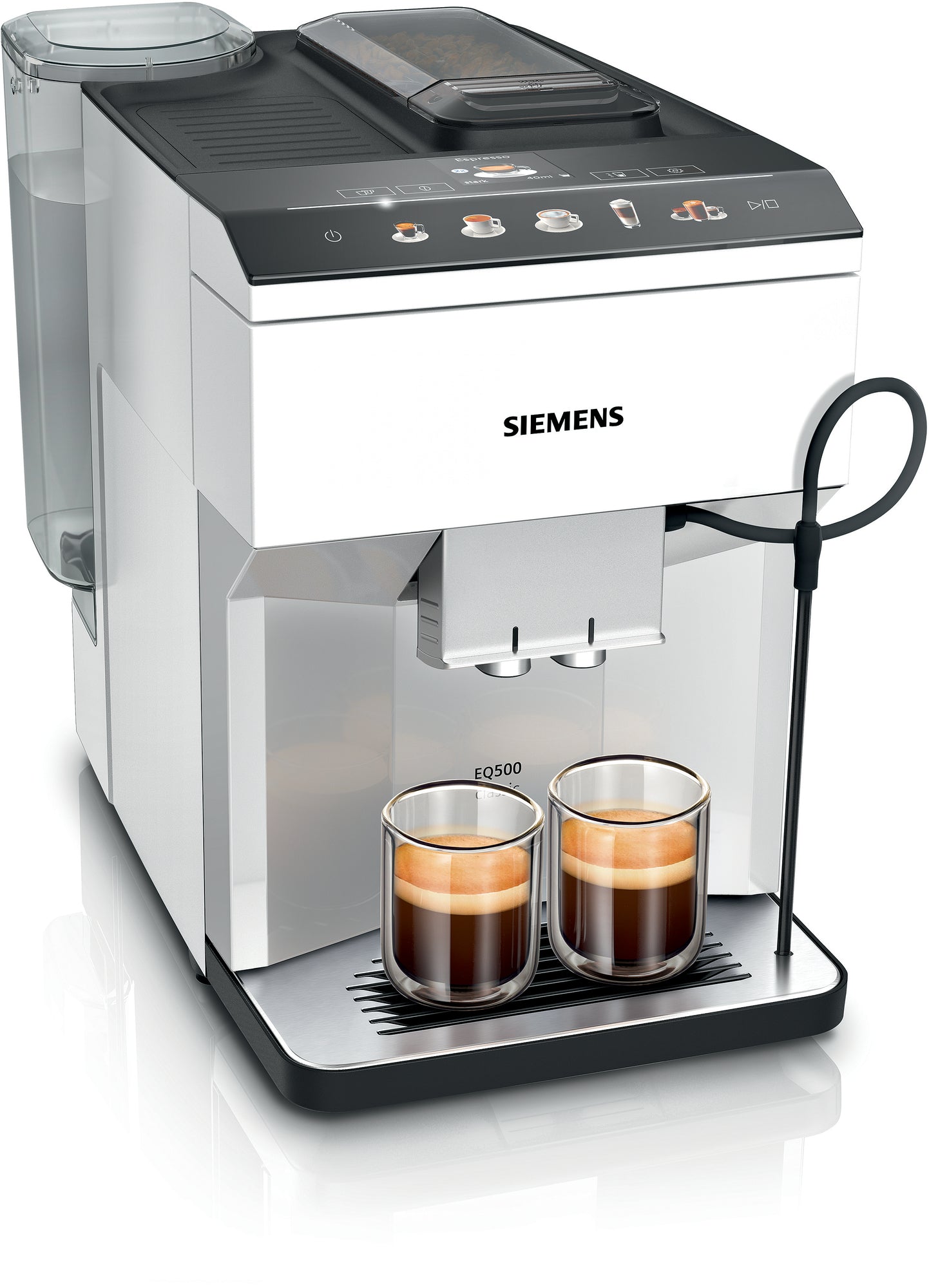 Siemens EQ500 TP515D02 Kaffeevollautomat – 15 bar, 1,9 l, 270 g, Weiss